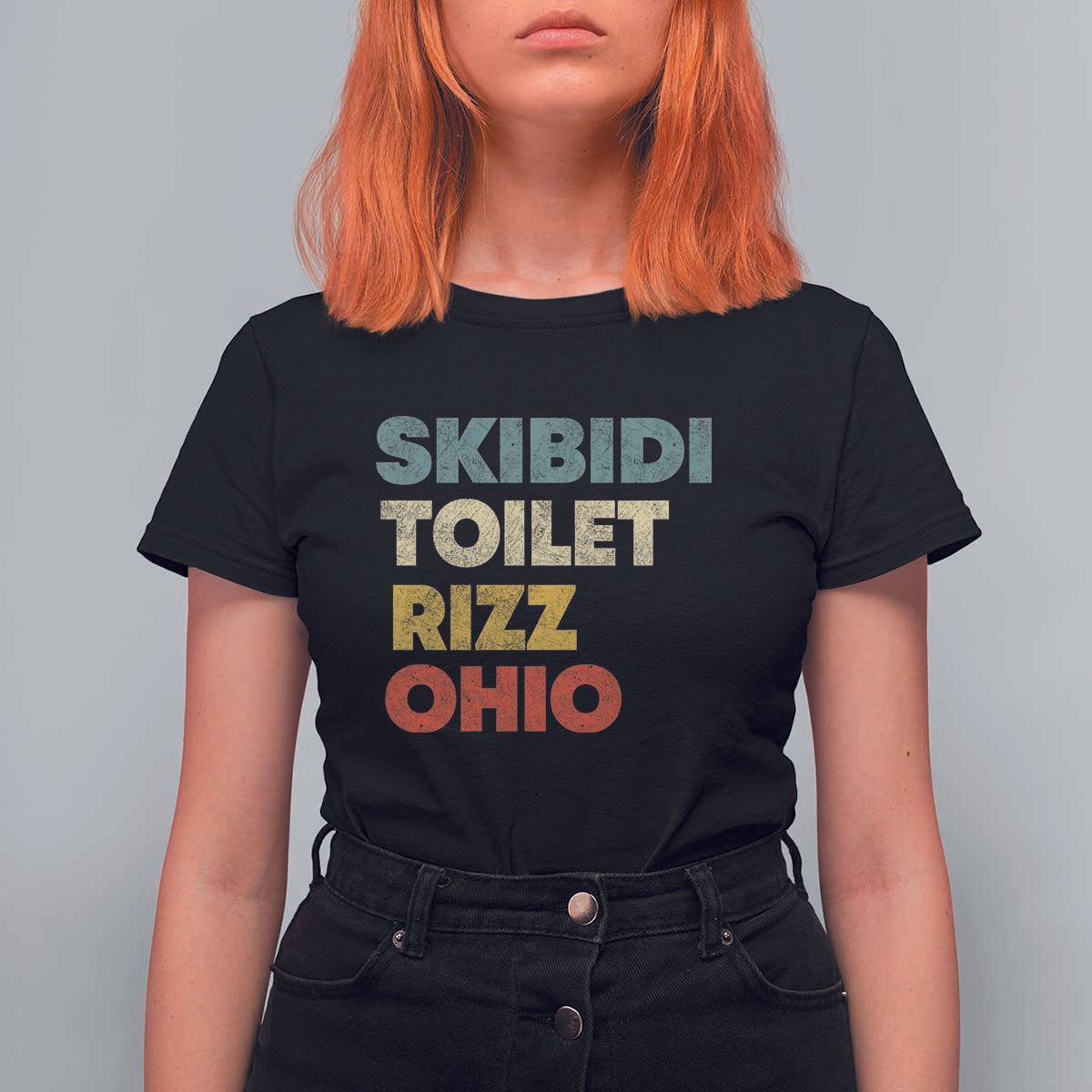 Skibidi Toilet Rizz Ohio T Shirt For Women Funny Gen Alpha Slang Rizzler Game - Wonder Print Shop