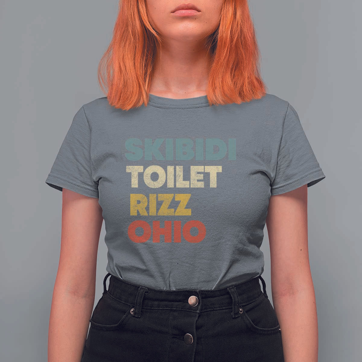 Skibidi Toilet Rizz Ohio T Shirt For Women Funny Gen Alpha Slang Rizzler Game - Wonder Print Shop