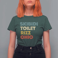 Skibidi Toilet Rizz Ohio T Shirt For Women Funny Gen Alpha Slang Rizzler Game - Wonder Print Shop