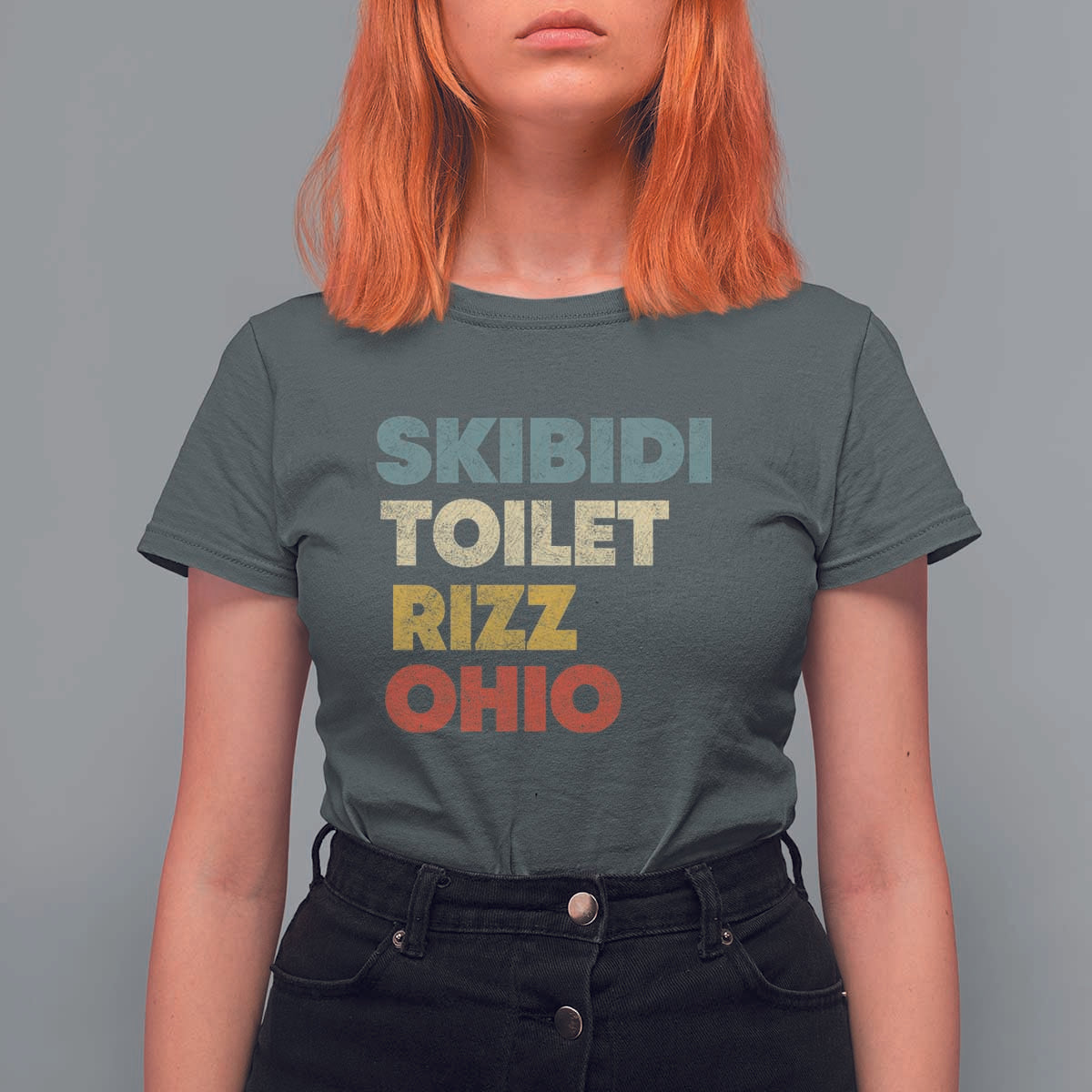 Skibidi Toilet Rizz Ohio T Shirt For Women Funny Gen Alpha Slang Rizzler Game - Wonder Print Shop