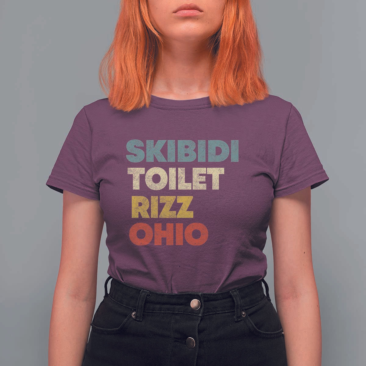 Skibidi Toilet Rizz Ohio T Shirt For Women Funny Gen Alpha Slang Rizzler Game - Wonder Print Shop