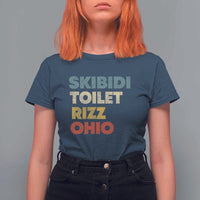Skibidi Toilet Rizz Ohio T Shirt For Women Funny Gen Alpha Slang Rizzler Game - Wonder Print Shop