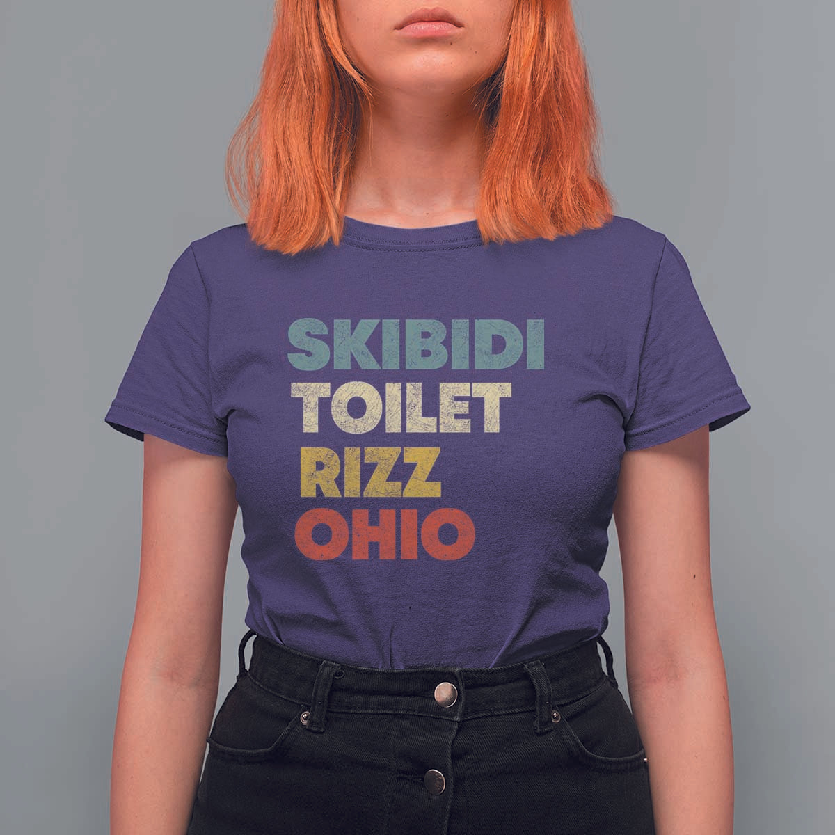 Skibidi Toilet Rizz Ohio T Shirt For Women Funny Gen Alpha Slang Rizzler Game - Wonder Print Shop