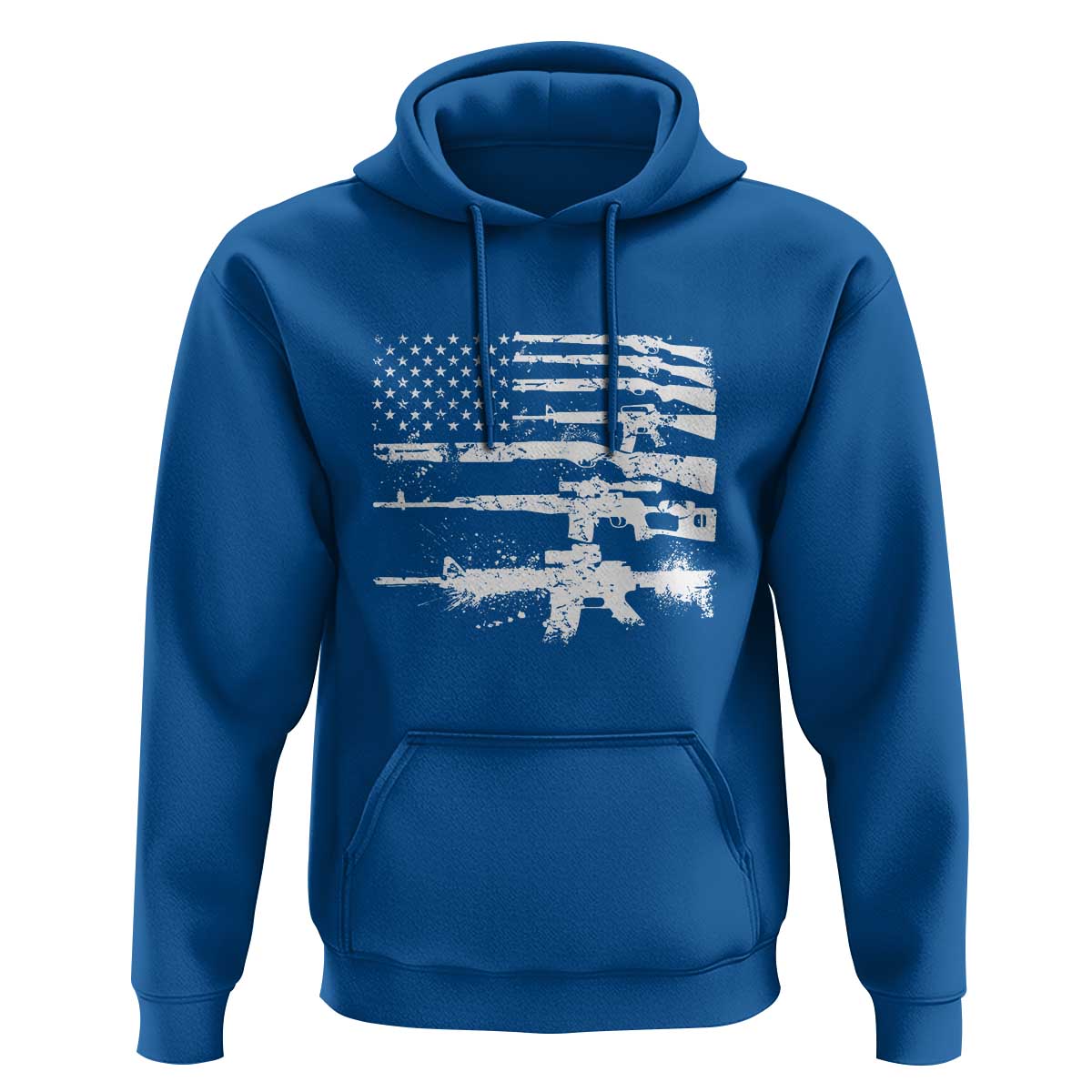 Machine Guns American Flag Hoodie For Gun Owner Lover 2A Retro Vintage