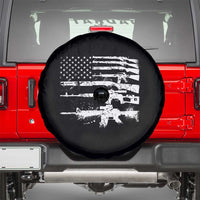 Machine Guns American Flag Spare Tire Cover For Gun Owner Lover 2A Retro Vintage
