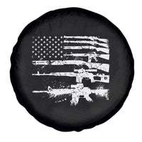 Machine Guns American Flag Spare Tire Cover For Gun Owner Lover 2A Retro Vintage
