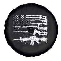 Machine Guns American Flag Spare Tire Cover For Gun Owner Lover 2A Retro Vintage