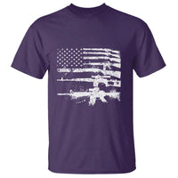 Machine Guns American Flag T Shirt For Gun Owner Lover 2A Retro Vintage