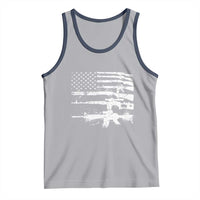 Machine Guns American Flag Tank Top For Gun Owner Lover 2A Retro Vintage