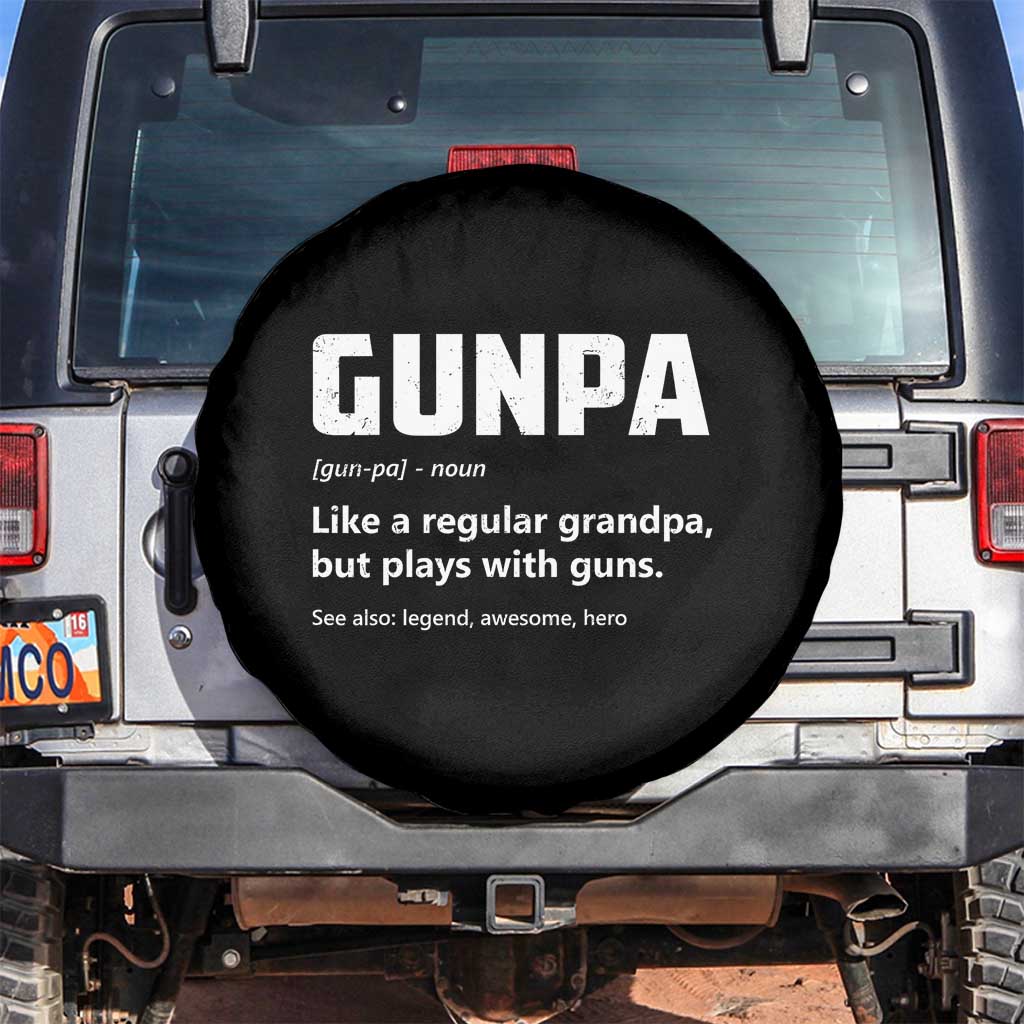 Cool Gun Grandpa Enthusiast Spare Tire Cover Funny Gunpa Definition Like A Regular Grandpa But Plays With Guns