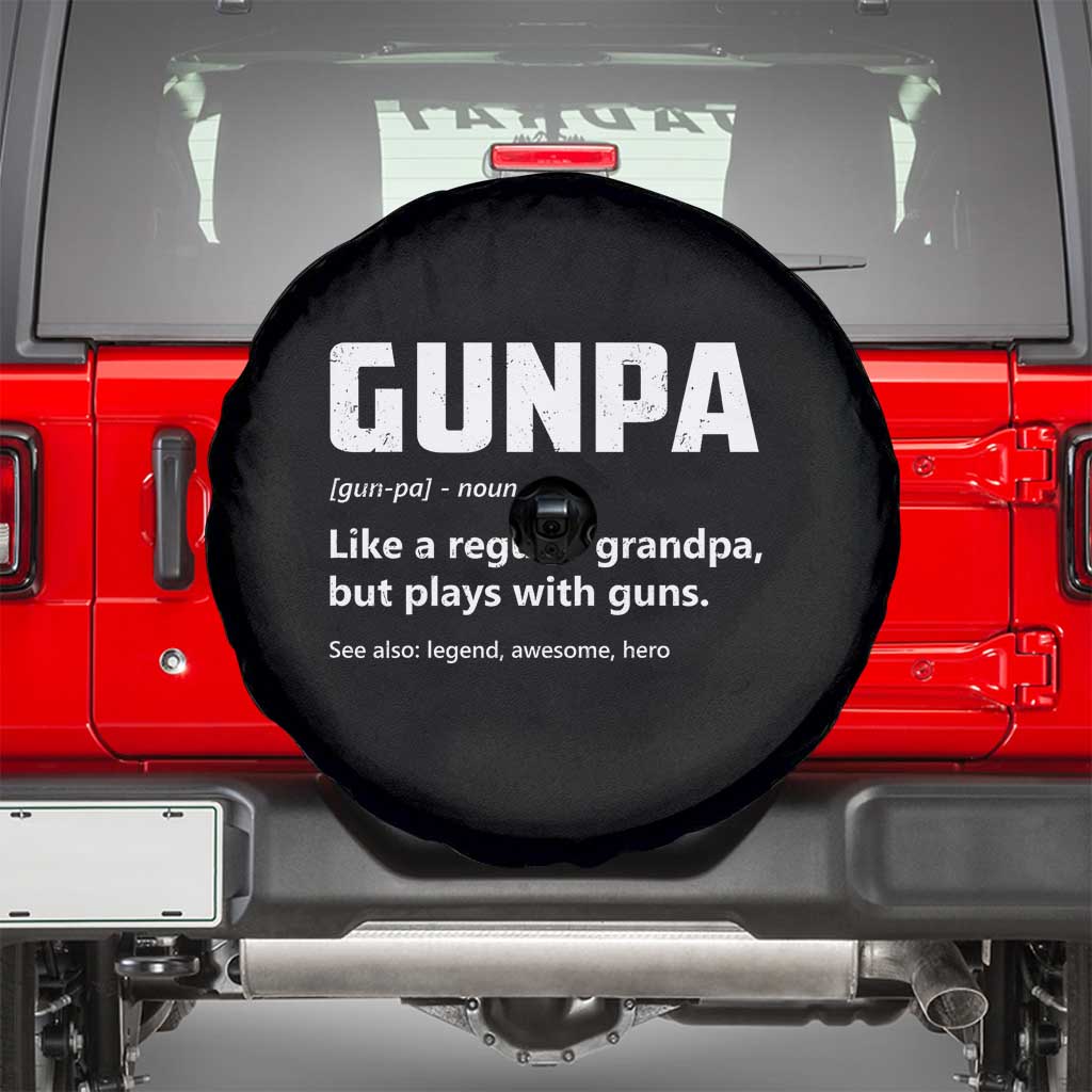 Cool Gun Grandpa Enthusiast Spare Tire Cover Funny Gunpa Definition Like A Regular Grandpa But Plays With Guns