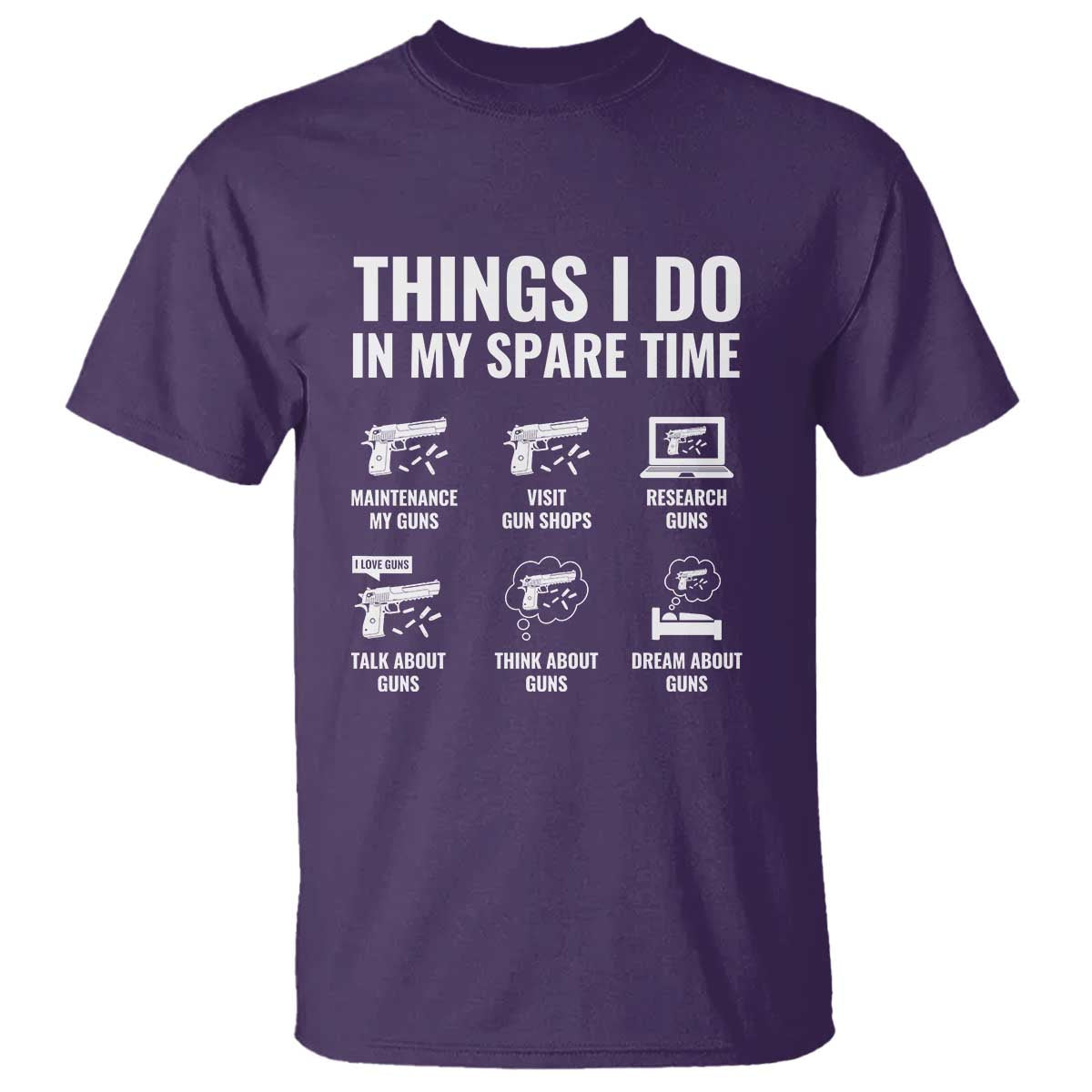 Funny Gun Lover T Shirt Things I Do In My Spare Time Guns Owner Enthusiast