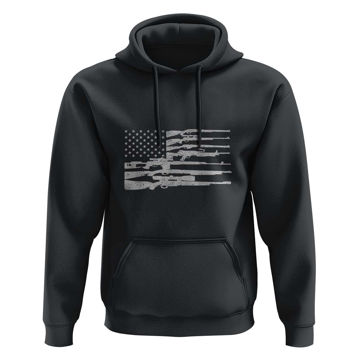 American Flag Rifle Firearm Hoodie Machine Guns 2A