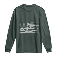 American Flag Rifle Firearm Long Sleeve Shirt Machine Guns 2A
