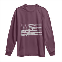 American Flag Rifle Firearm Long Sleeve Shirt Machine Guns 2A