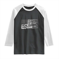 American Flag Rifle Firearm Raglan Shirt Machine Guns 2A