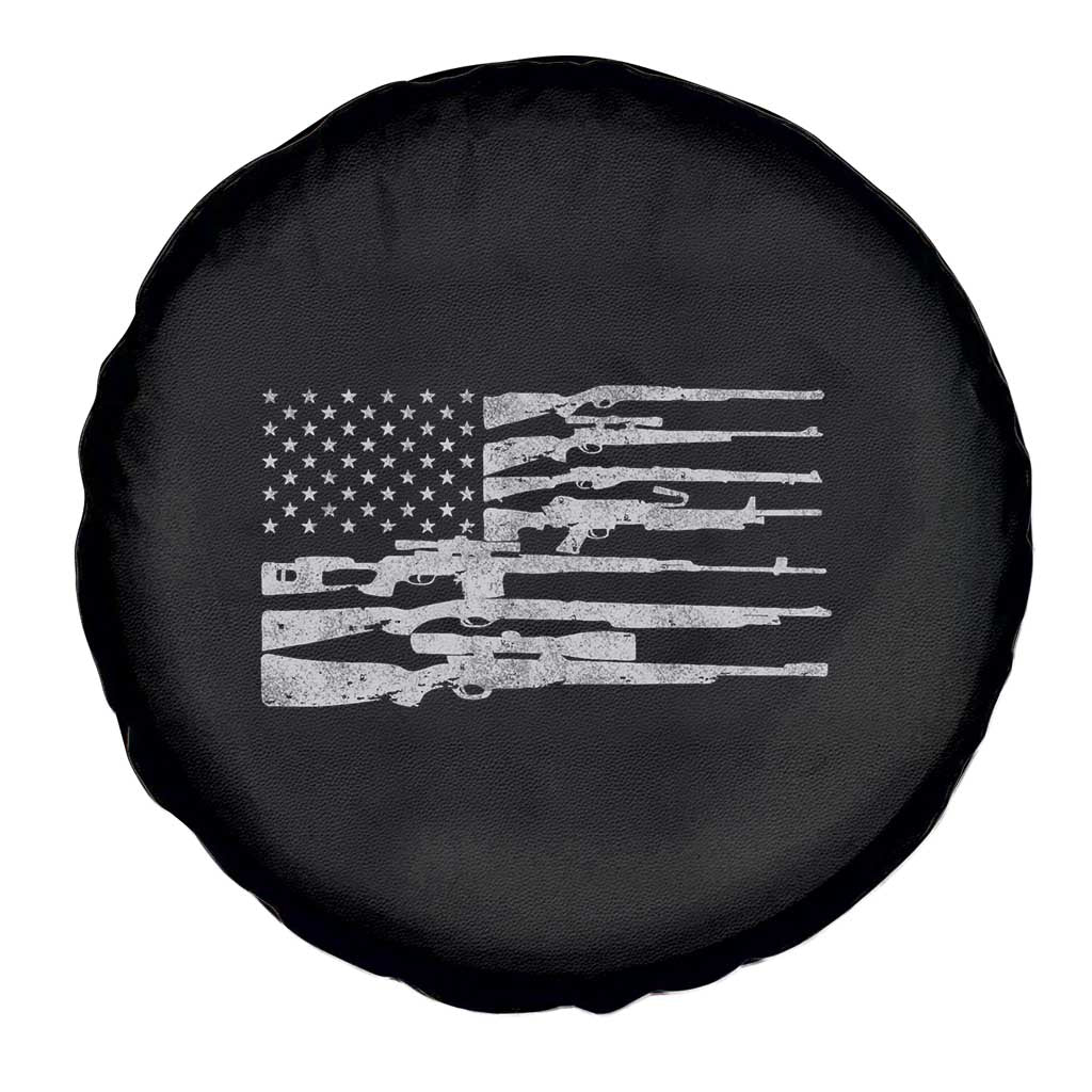 American Flag Rifle Firearm Spare Tire Cover Machine Guns 2A
