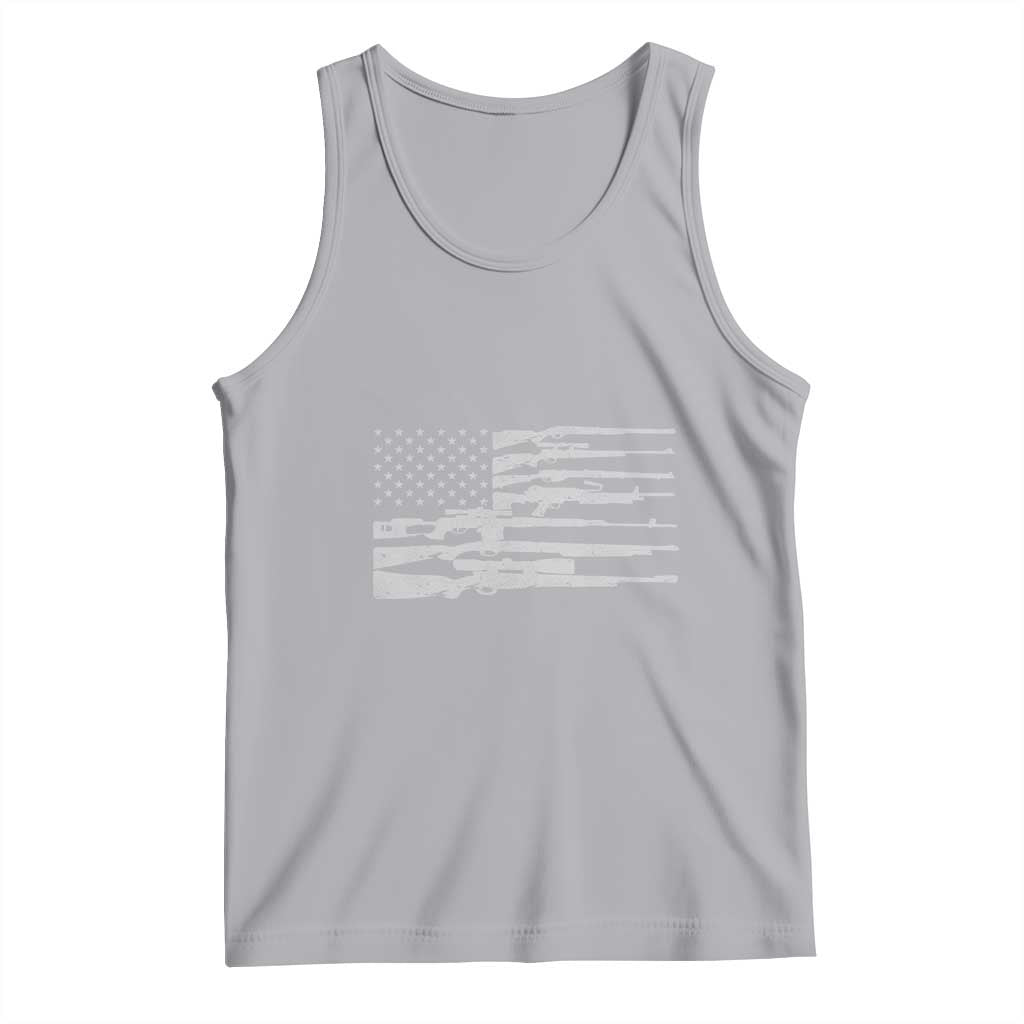 American Flag Rifle Firearm Tank Top Machine Guns 2A