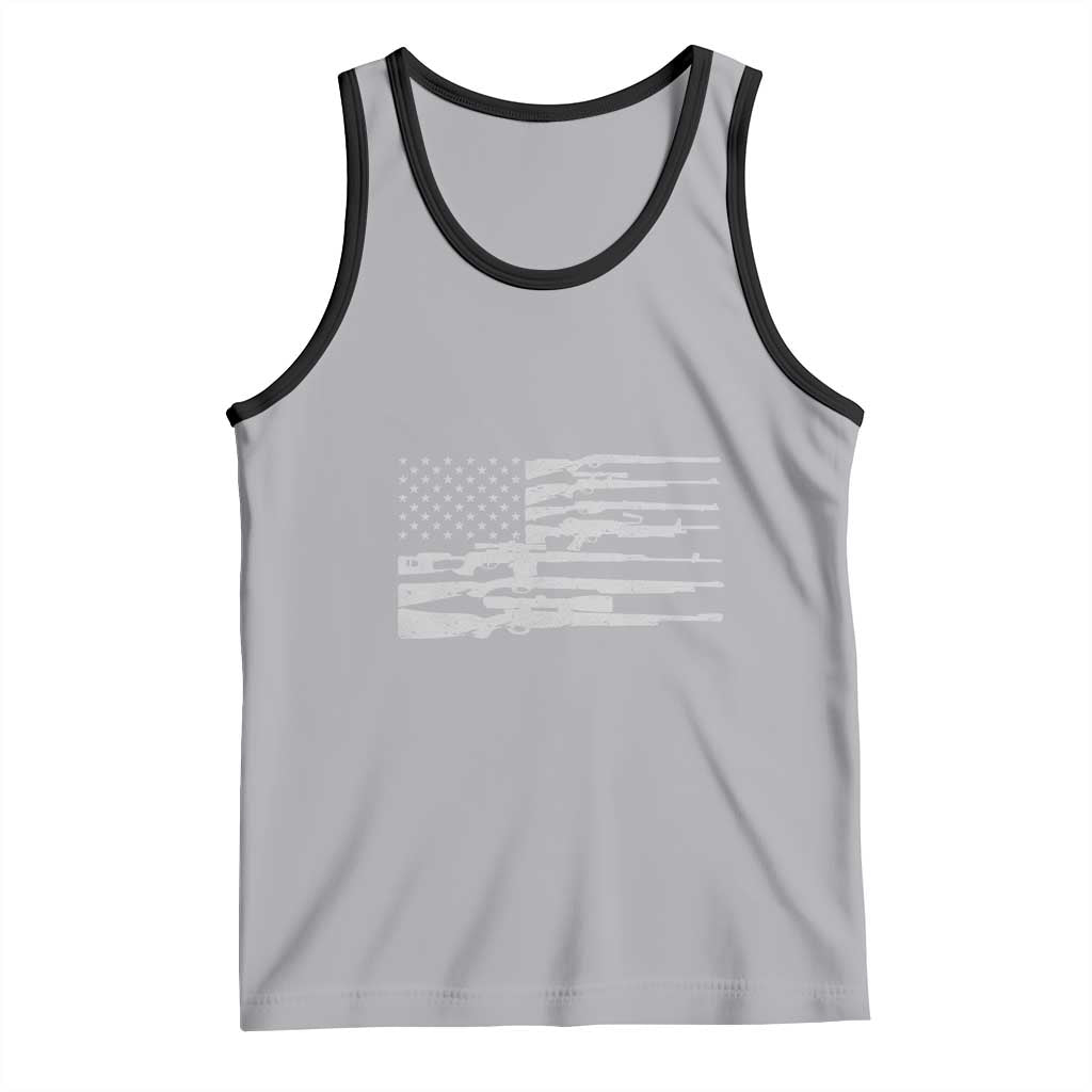 American Flag Rifle Firearm Tank Top Machine Guns 2A