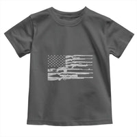 American Flag Rifle Firearm Toddler T Shirt Machine Guns 2A