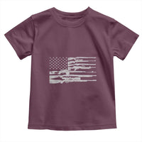 American Flag Rifle Firearm Toddler T Shirt Machine Guns 2A