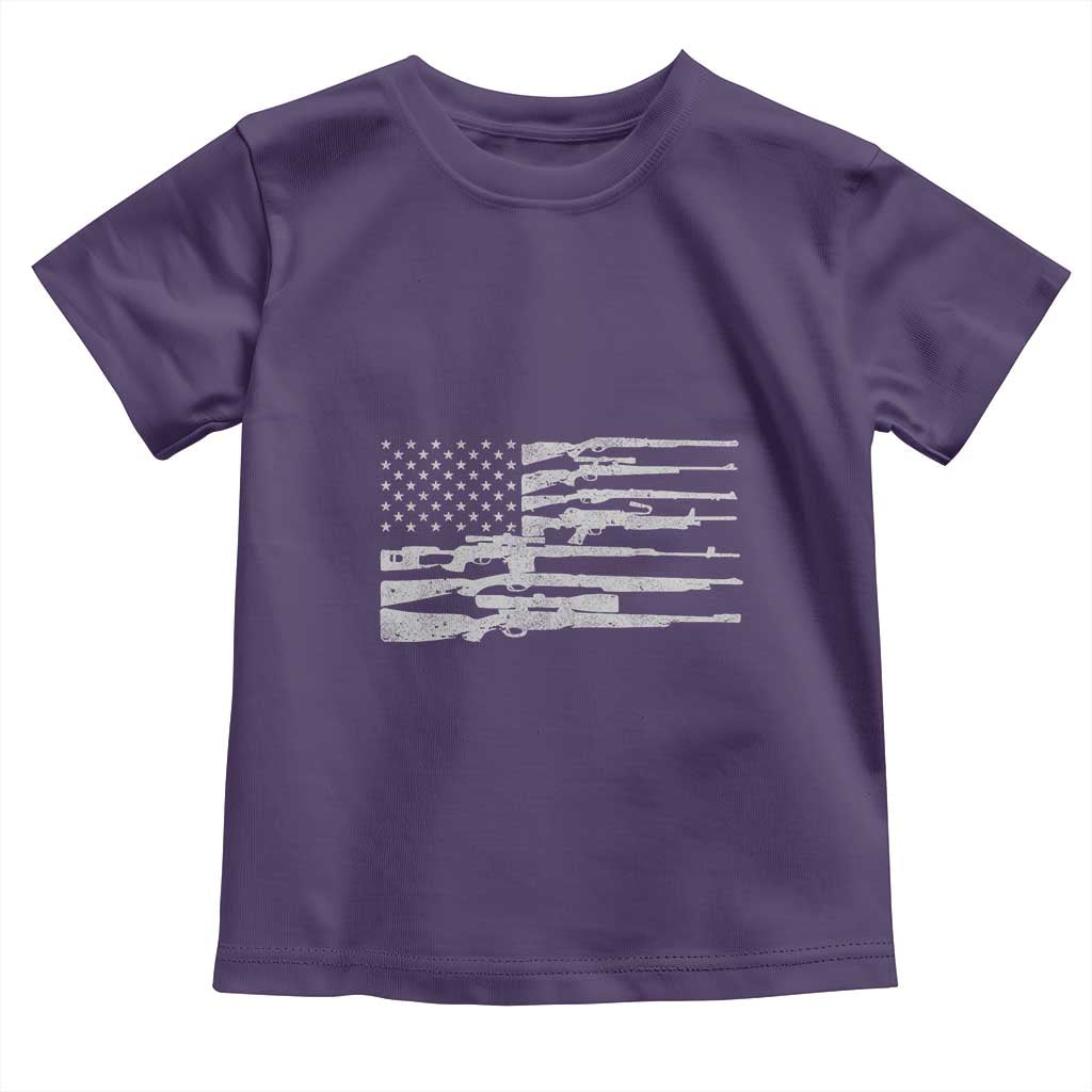 American Flag Rifle Firearm Toddler T Shirt Machine Guns 2A