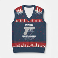 Funny Gun Owner V-Neck Knit Sweater Vest I Study Triggernometry I'm Good With Numbers 2nd Amendment Rights - Wonder Print Shop