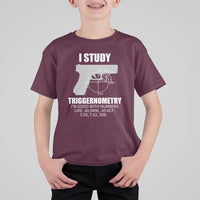 Funny Gun Owner T Shirt For Kid I Study Triggernometry I'm Good With Numbers 2nd Amendment Rights - Wonder Print Shop
