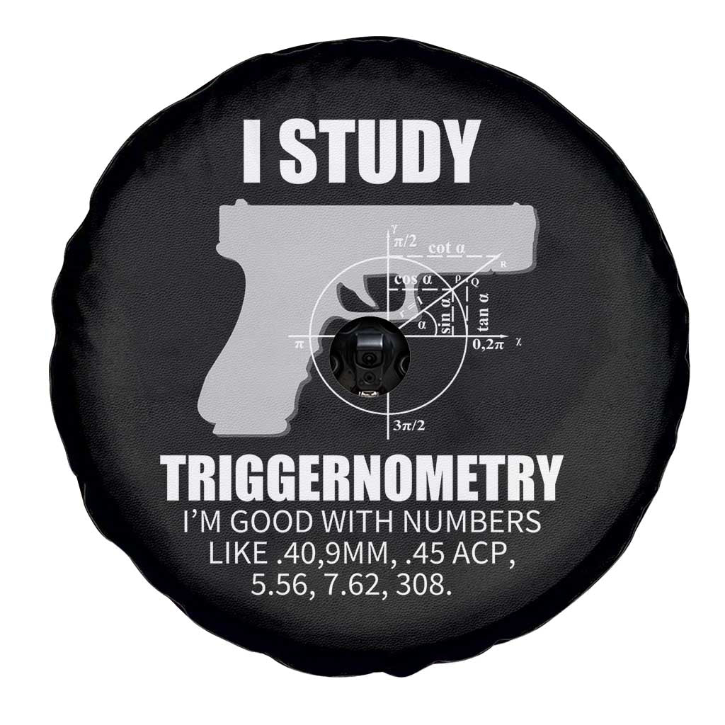 Funny Gun Owner Spare Tire Cover I Study Triggernometry I'm Good With Numbers 2nd Amendment Rights