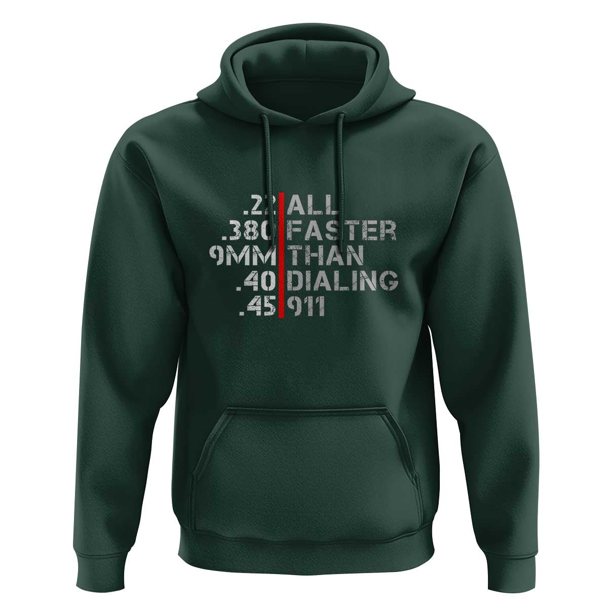 Funny Gun Owner Hoodie Faster Than Dialing 911 Bullet Diameter