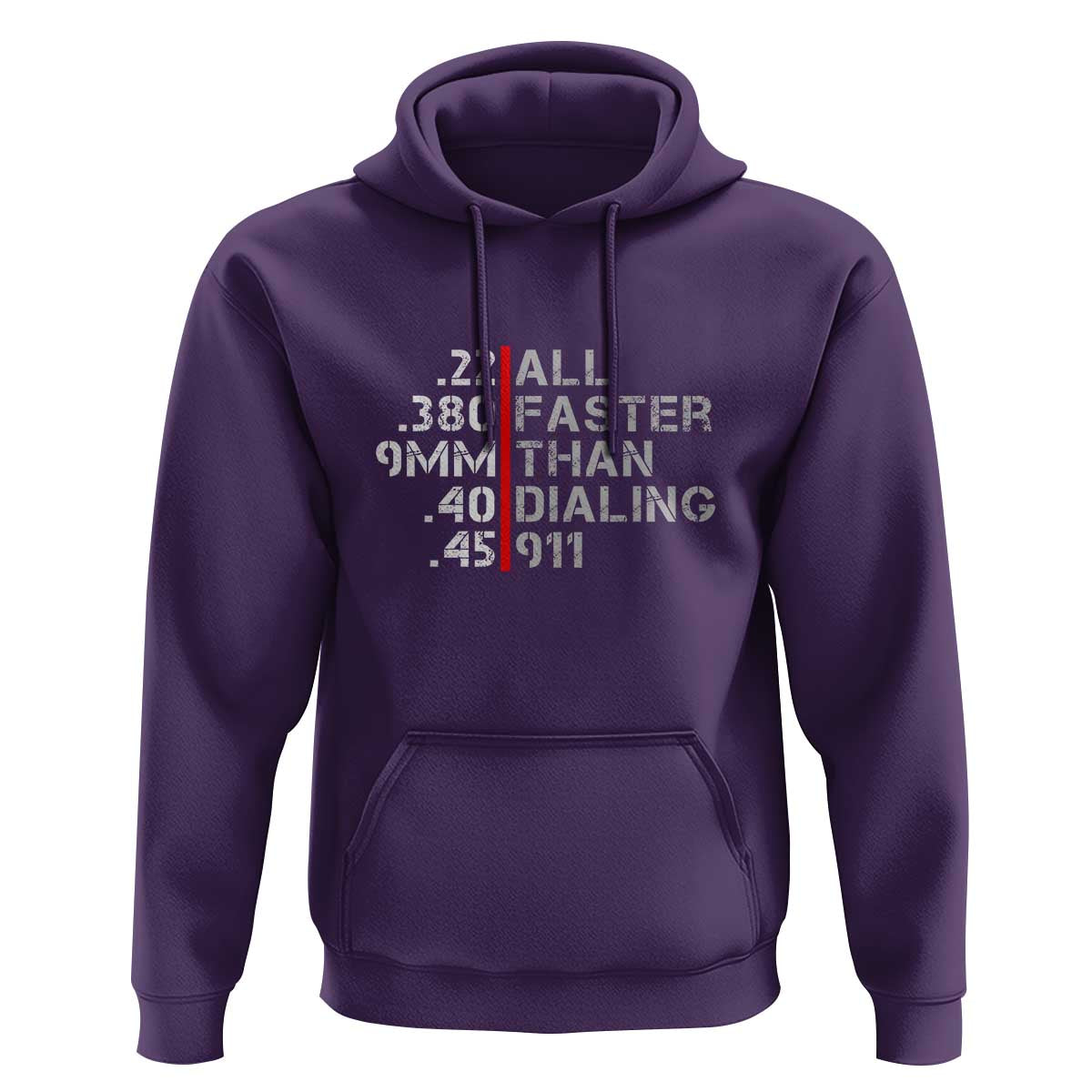 Funny Gun Owner Hoodie Faster Than Dialing 911 Bullet Diameter