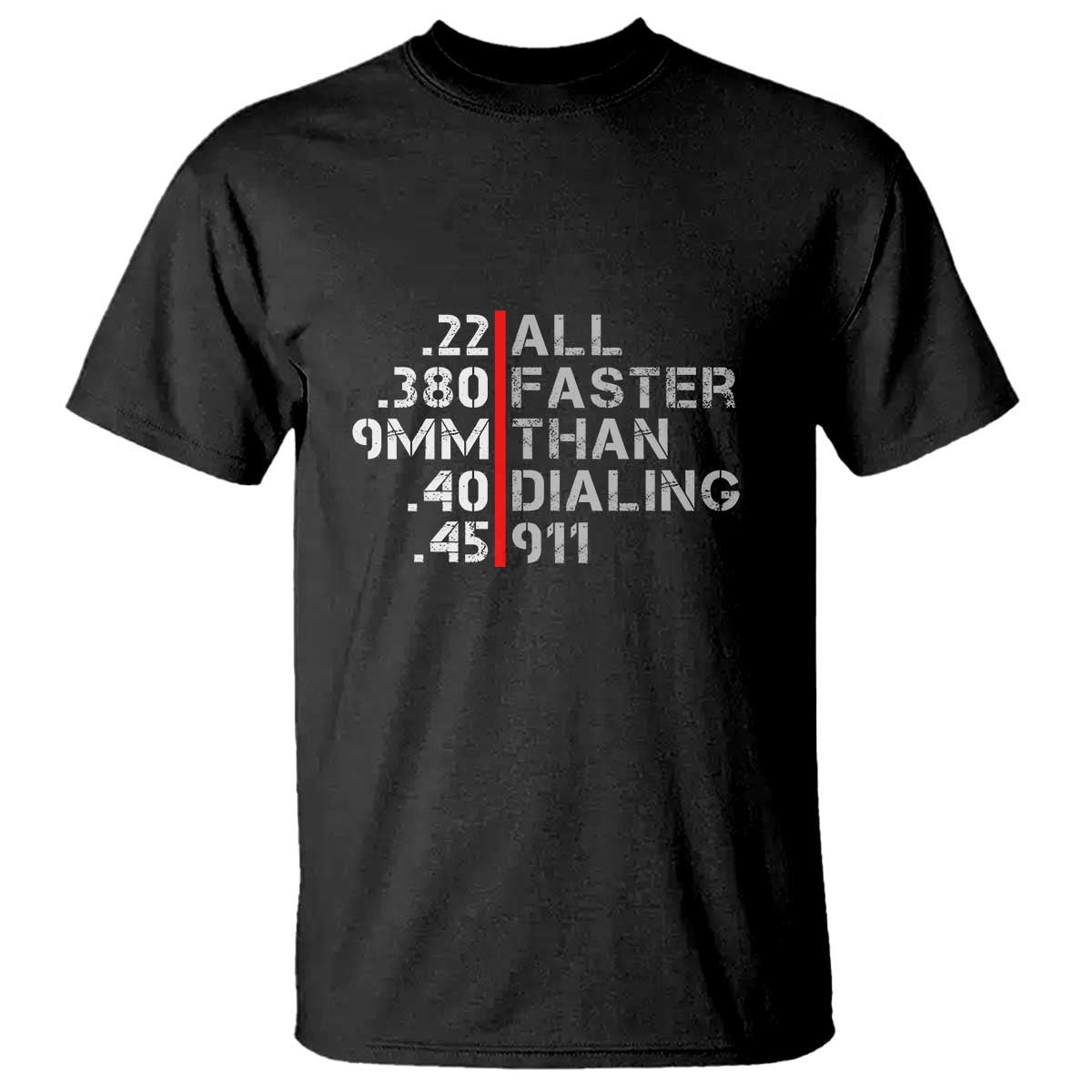 Funny Gun Owner T Shirt Faster Than Dialing 911 Bullet Diameter - Wonder Print Shop