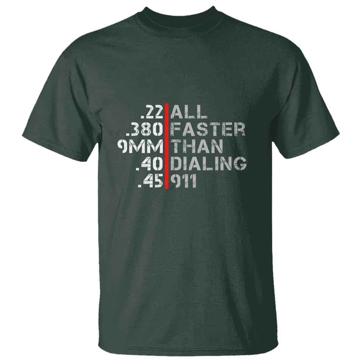 Funny Gun Owner T Shirt Faster Than Dialing 911 Bullet Diameter - Wonder Print Shop
