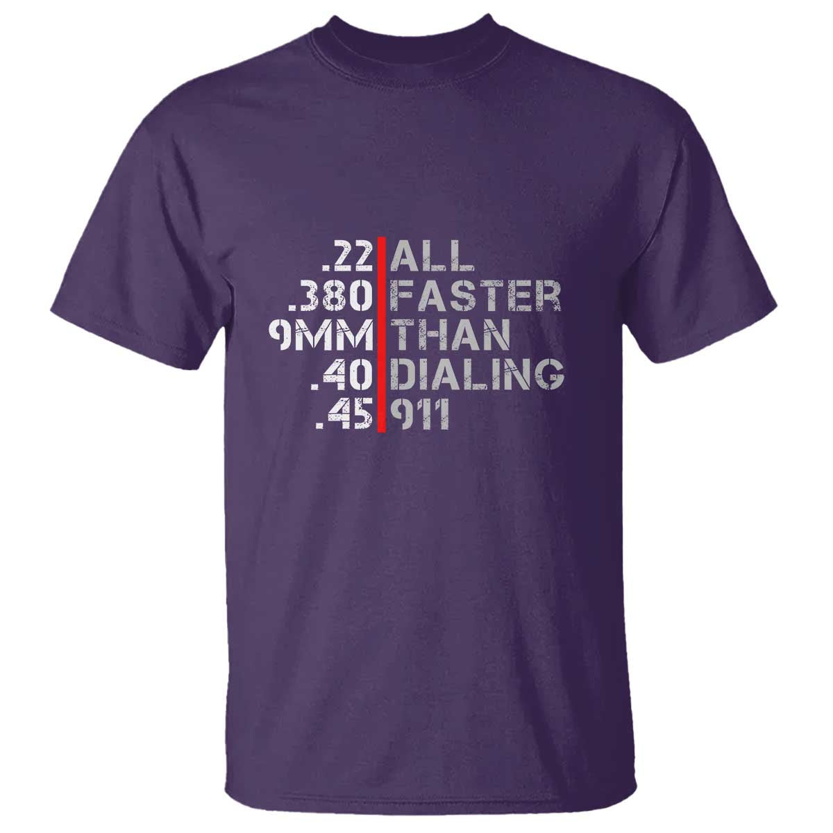 Funny Gun Owner T Shirt Faster Than Dialing 911 Bullet Diameter - Wonder Print Shop