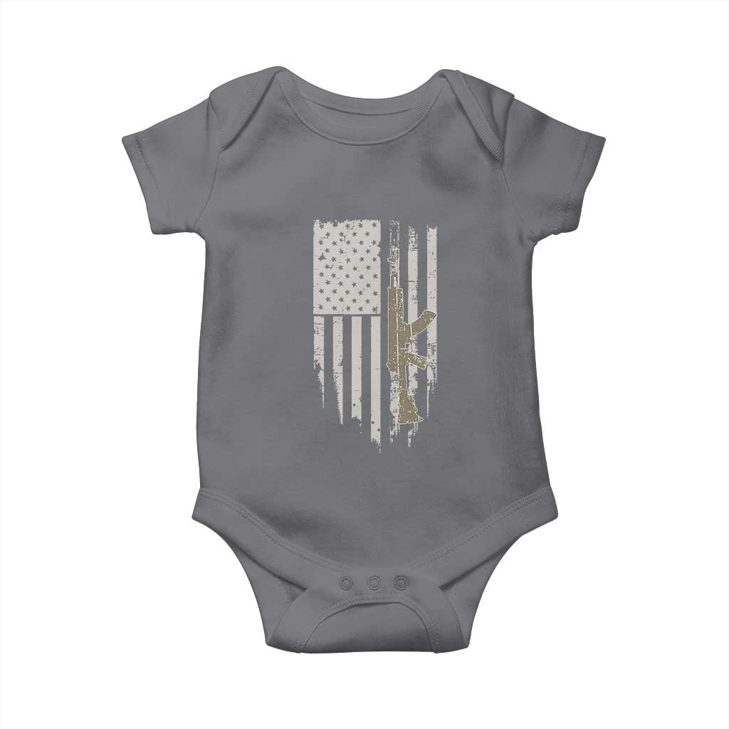 American Flag Second Amendment Baby Onesie Guns Weapons Rifles 2A Amendment Fathers Day US Flag