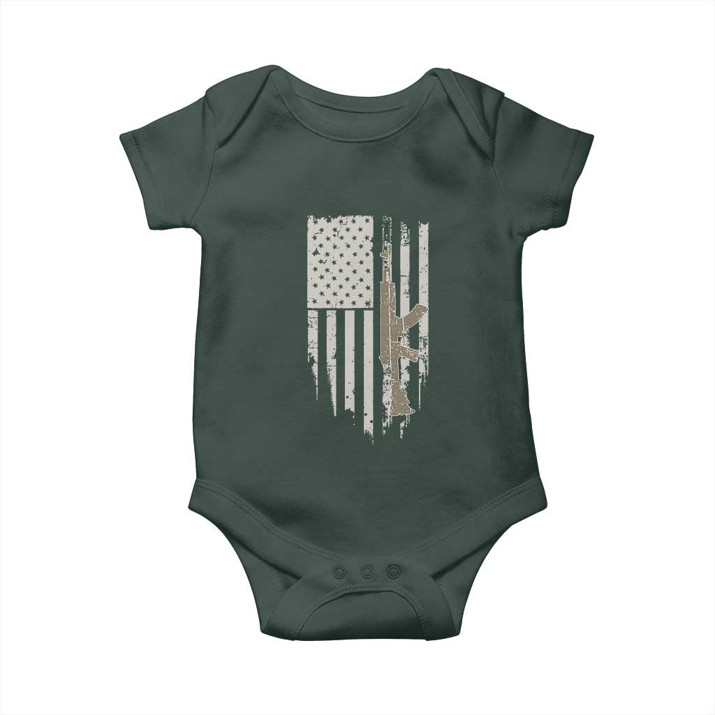 American Flag Second Amendment Baby Onesie Guns Weapons Rifles 2A Amendment Fathers Day US Flag