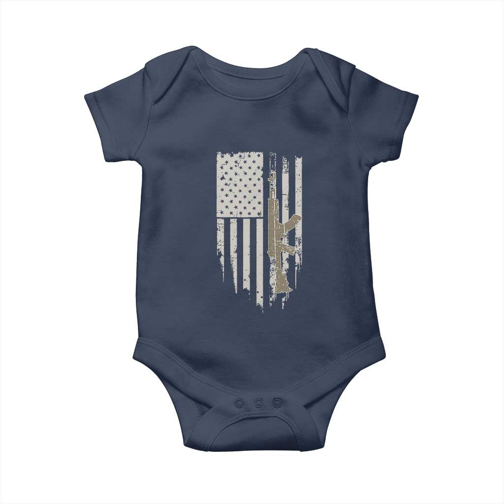 American Flag Second Amendment Baby Onesie Guns Weapons Rifles 2A Amendment Fathers Day US Flag
