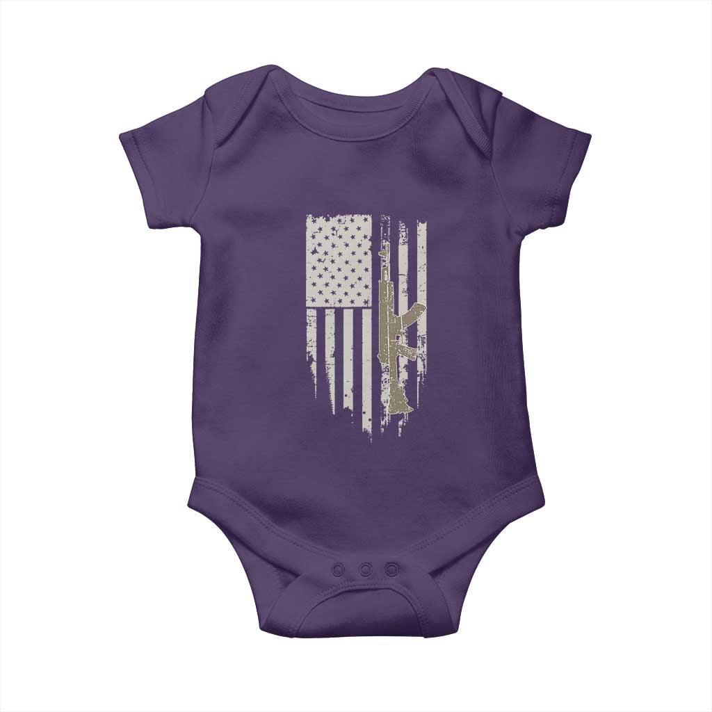 American Flag Second Amendment Baby Onesie Guns Weapons Rifles 2A Amendment Fathers Day US Flag