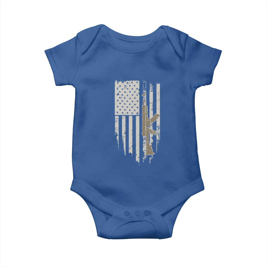 American Flag Second Amendment Baby Onesie Guns Weapons Rifles 2A Amendment Fathers Day US Flag
