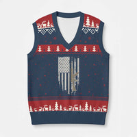 American Flag Second Amendment V-Neck Knit Sweater Vest Guns Weapons Rifles 2A Amendment Fathers Day US Flag - Wonder Print Shop