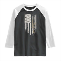 American Flag Second Amendment Raglan Shirt Guns Weapons Rifles 2A Amendment Fathers Day US Flag