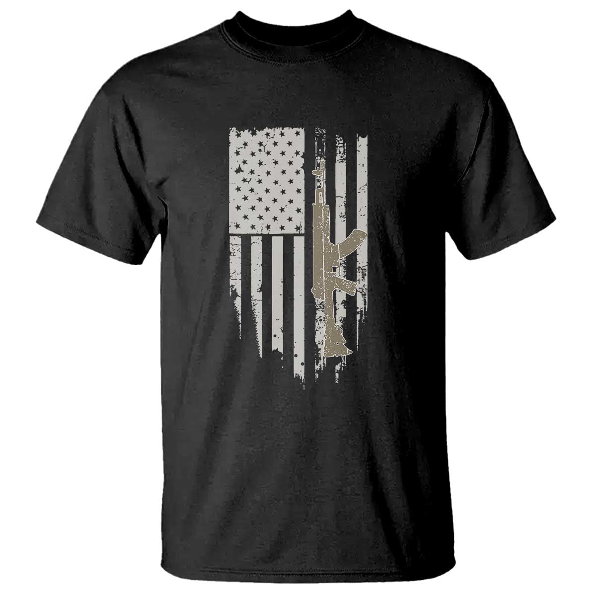 American Flag Second Amendment T Shirt Guns Weapons Rifles 2A Amendment Fathers Day US Flag - Wonder Print Shop