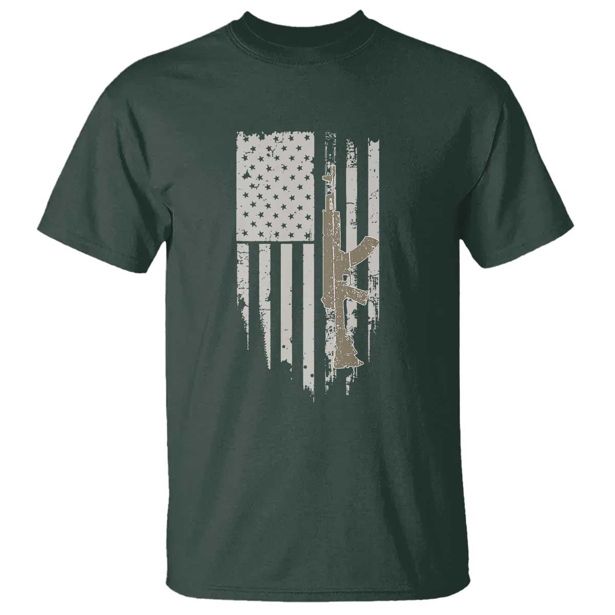 American Flag Second Amendment T Shirt Guns Weapons Rifles 2A Amendment Fathers Day US Flag - Wonder Print Shop