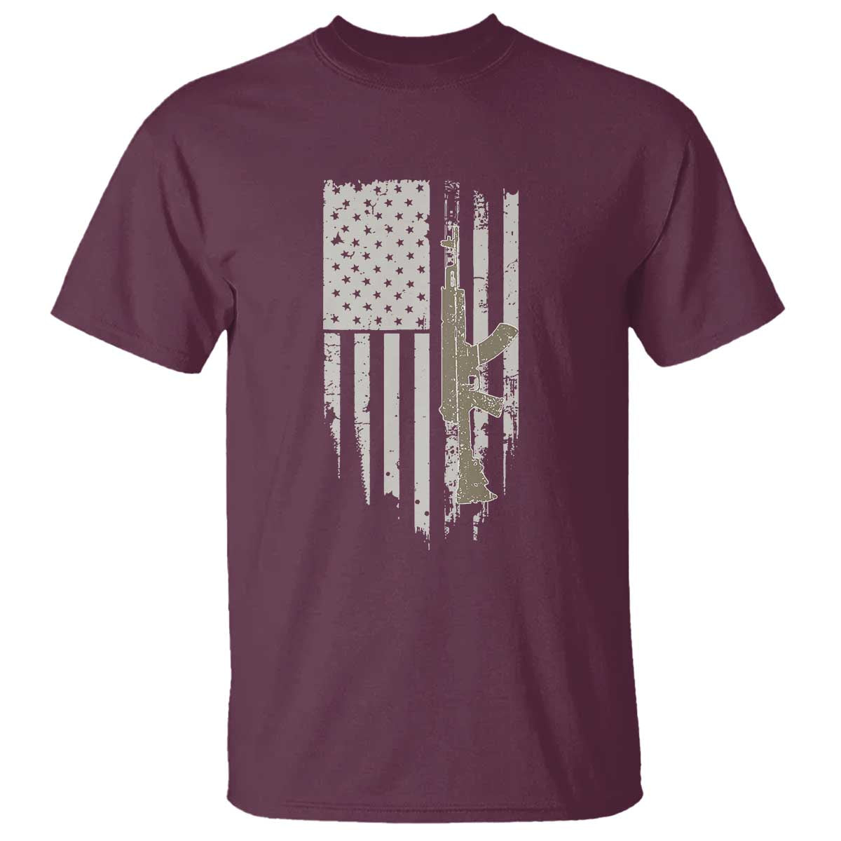 American Flag Second Amendment T Shirt Guns Weapons Rifles 2A Amendment Fathers Day US Flag - Wonder Print Shop