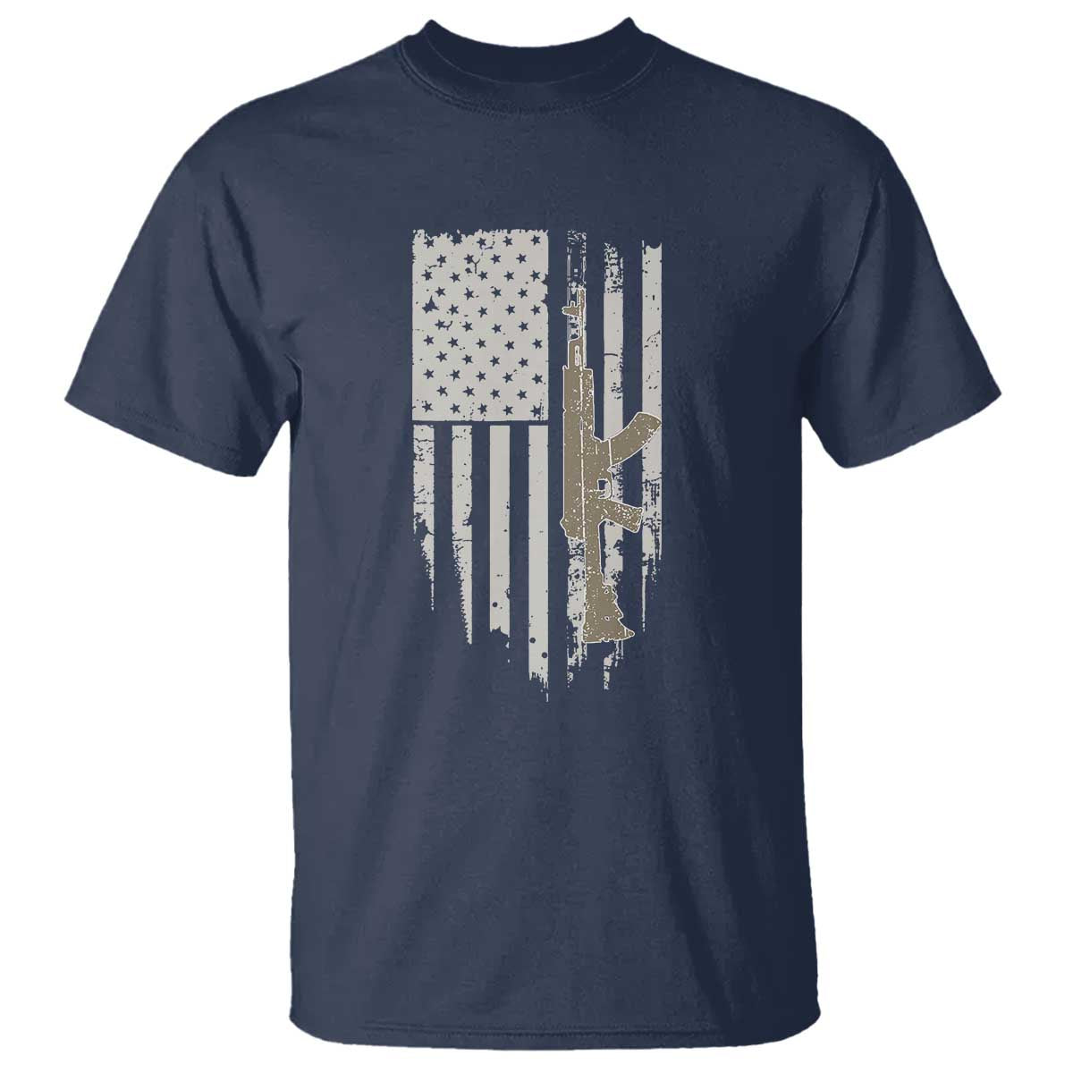 American Flag Second Amendment T Shirt Guns Weapons Rifles 2A Amendment Fathers Day US Flag - Wonder Print Shop