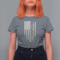 American Flag Second Amendment T Shirt For Women Guns Weapons Rifles 2A Amendment Fathers Day US Flag - Wonder Print Shop