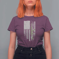 American Flag Second Amendment T Shirt For Women Guns Weapons Rifles 2A Amendment Fathers Day US Flag - Wonder Print Shop