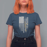 American Flag Second Amendment T Shirt For Women Guns Weapons Rifles 2A Amendment Fathers Day US Flag - Wonder Print Shop