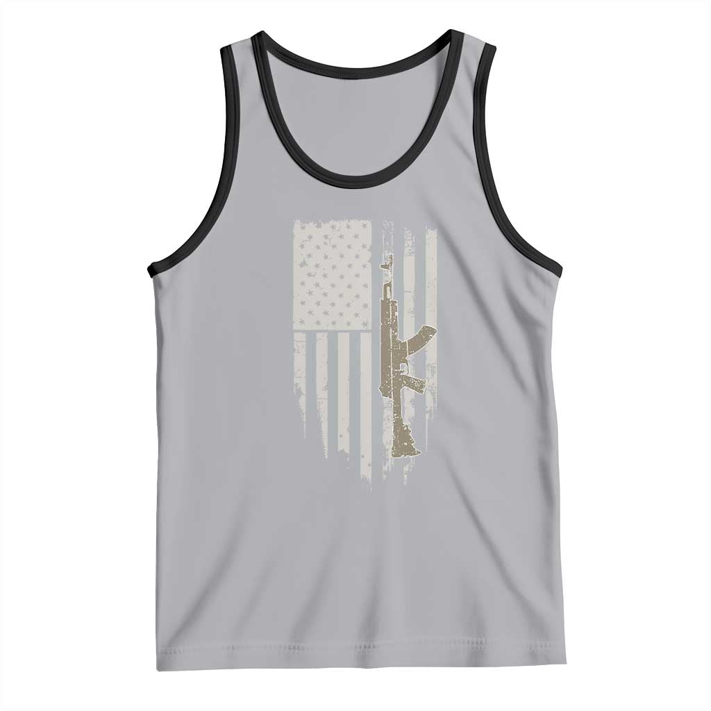 American Flag Second Amendment Tank Top Guns Weapons Rifles 2A Amendment Fathers Day US Flag