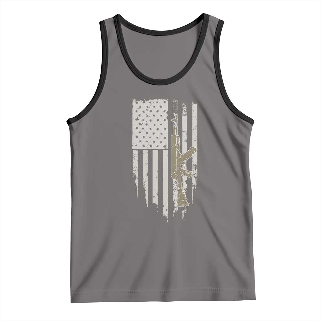 American Flag Second Amendment Tank Top Guns Weapons Rifles 2A Amendment Fathers Day US Flag